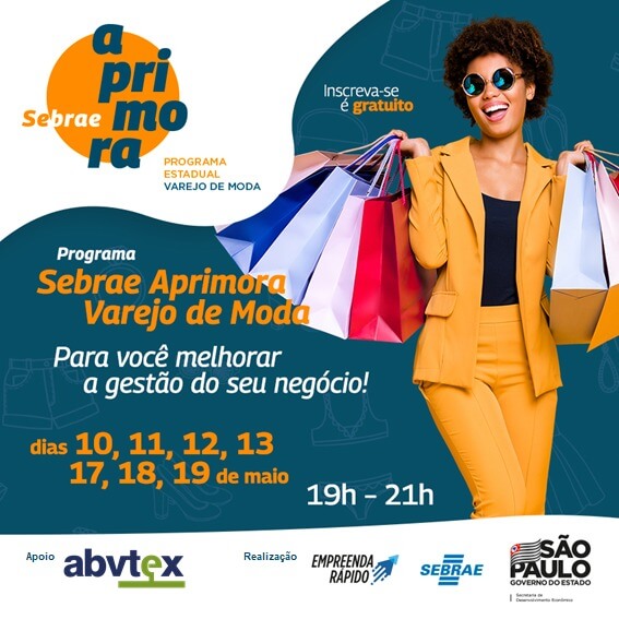 Sebrae-SP Aprimora Varejo de Moda está com inscrições abertas