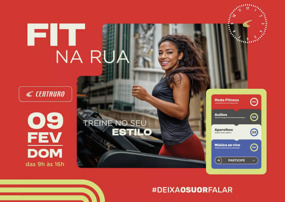 Centauro transforma Avenida Paulista em academia gigante por um dia em campanha fitness